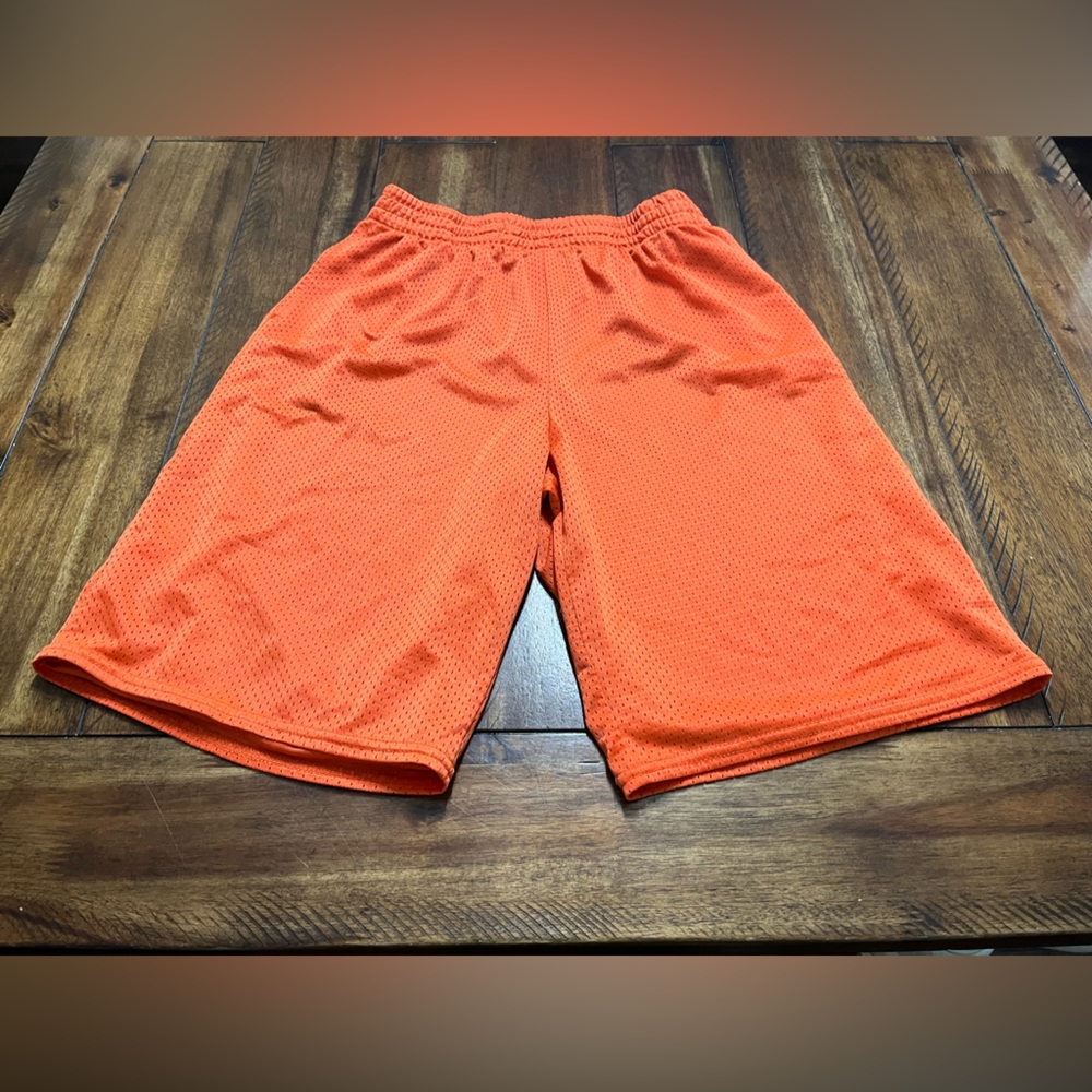 Orange active wear shorts. Comfortable too.